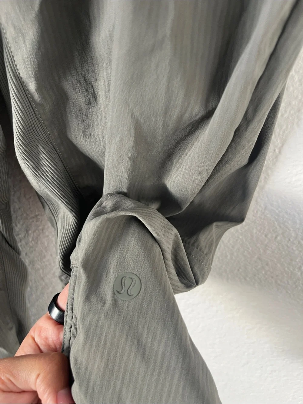 Lululemon Beyond the Studio Cropped Grey Sage Athletic Pants Size 4 STAIN
